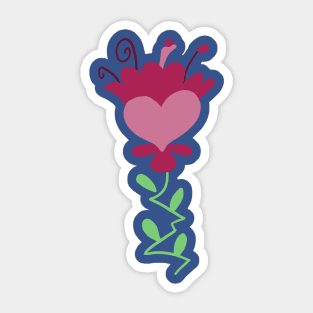 Lineless Stylized Flower Sticker Sticker